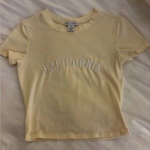 Yellow Crop Top with California Print